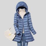 Penelopa™ - Дълго ватирано пухено палто с качулка