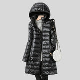 Penelopa™ - Дълго ватирано пухено палто с качулка