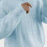 Irena™ - Пуловер с кръгло деколте и пухкава яка