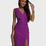 Elza™ - Елегантна рокля с прехлупване