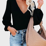 Galina™ - Пуловер с оребрена плетка