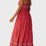 Kiriaki™ - Макси рокля на цветя с тънки презрамки