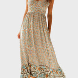 Kiriaki™ - Макси рокля на цветя с тънки презрамки