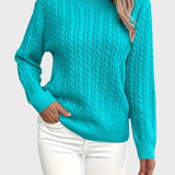 Danica™ - Дамски плетен пуловер с връзки