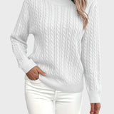 Danica™ - Дамски плетен пуловер с връзки