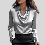 Johana™ - Blůza s luxusním leskem a skládacím výstřihem 