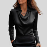 Johana™ - Blůza s luxusním leskem a skládacím výstřihem 