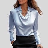 Johana™ - Blůza s luxusním leskem a skládacím výstřihem 