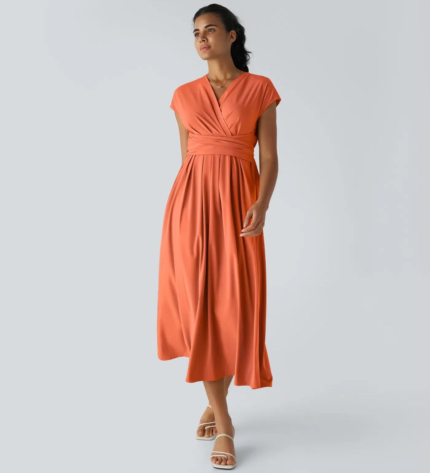 LYNN - Elegantní zavinovací šaty s vysokým pasem