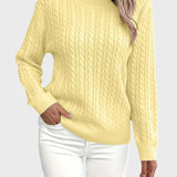 Danica™ - Дамски плетен пуловер с връзки