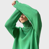 Lyuba™ - Оувърсайз плетен пуловер с поло яка