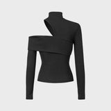 Neli™ - Къс плетен пуловер с висока яка