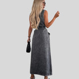 Adina™ - Maxi Denim Šaty 